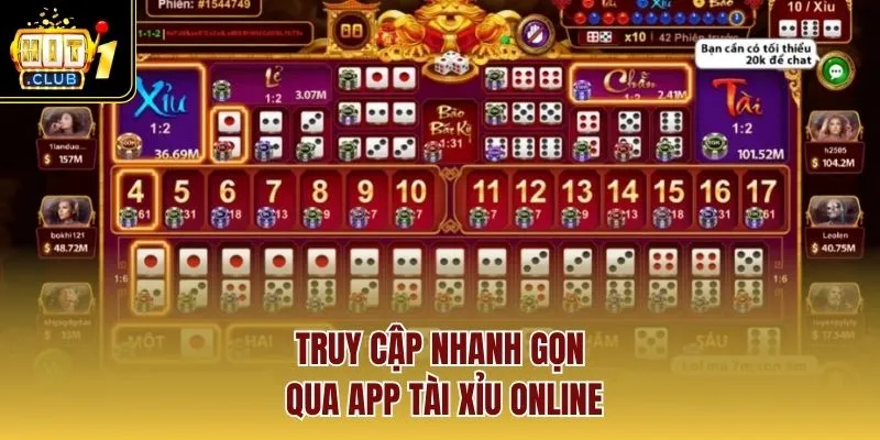 Truy cập nhanh gọn qua app tài xỉu online